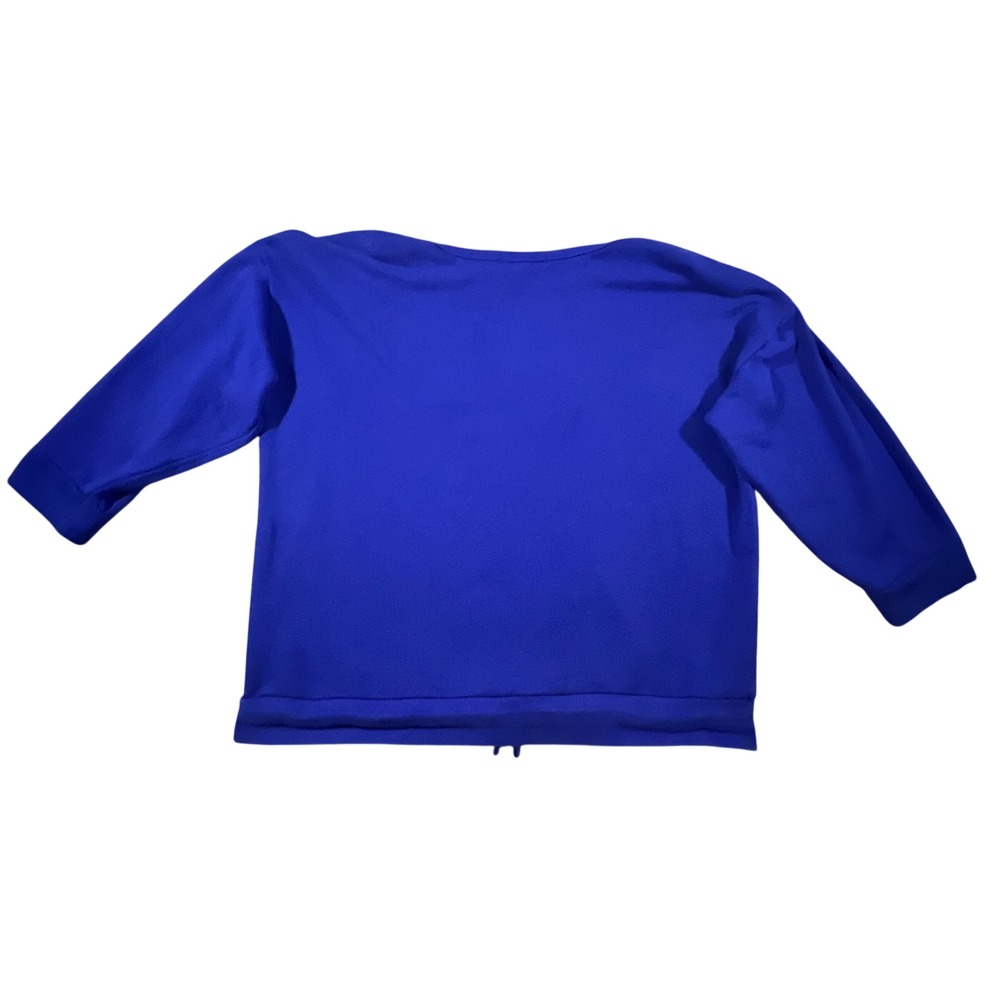 Lauren Ralph Lauren Sweatshirt Women XL Blue American Flag Button Shoulder Top - Picture 2 of 9